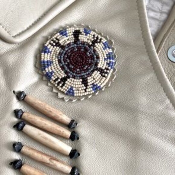 Real 100% Leather Tribe fringe pants festival motorcycle Native American chaps - Picture 15 of 16